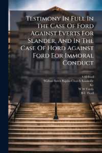 Testimony in Full in the Case of Ford against Everts for Slander, and in the Case of Hord against Ford for Immoral Conduct : Together with a Synopsis and Review of the Same, and Protest against the Precedent and Action of the Frankfort Council