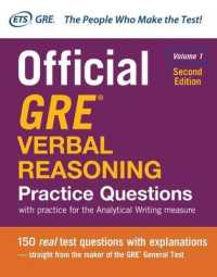 Official GRE Verbal Reasoning Practice Questions, Second Edition, Volume 1 （2ND）