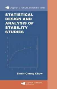 Statistical Design and Analysis of Stability Studies. Chapman and Hall/CRC Biostatistics Series. (Chapman & Hall/crc Biostatistics)