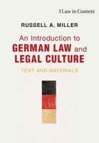 ドイツ法と法文化入門<br>An Introduction to German Law and Legal Culture : Text and Materials (Law in Context)