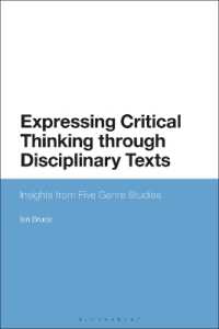 批判的思考力を育むテクスト：５つのジャンルの応用言語学<br>Expressing Critical Thinking through Disciplinary Texts : Insights from Five Genre Studies