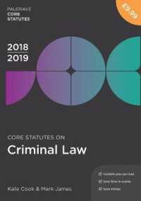 Core Statutes on Criminal Law 2018-19 (Palgrave Core Statutes)