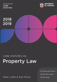 Core Statutes on Property Law 2018-19 (Palgrave Core Statutes) （3TH）