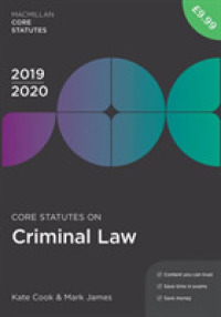 Core Statutes on Criminal Law 2019-20 (Macmillan Core Statutes) （4TH）