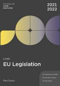 Core EU Legislation 2021-22 (Hart Core Statutes) -- Paperback / softback （6 ed）