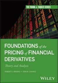 金融デリバティブのプライシングの基礎：理論と分析<br>Foundations of the Pricing of Financial Derivatives : Theory and Analysis (Frank J. Fabozzi Series)