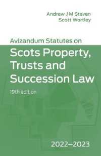 Avizandum Statutes on Scots Property， Trusts and Succession Law : 2022-2023 (Avizandum Statutes)