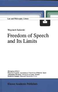 言論の自由とその限界<br>Freedom of Speech and Its Limits (Law and Philosophy Library)