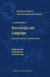 Knowledge and Language : Selected Essays of L. Jonathan Cohen (Boston Studies in the Philosophy of Science)