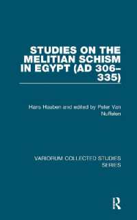 Studies on the Melitian Schism in Egypt (AD 306-335) (Variorum Collected Studies)