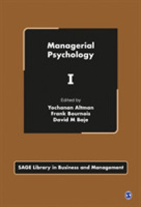 経営心理学（全３巻）<br>Managerial Psychology (Sage Library in Business and Management)