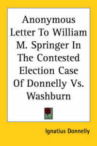 Anonymous Letter to William M. Springer in the Contested Election Case of Donnelly Vs. Washburn