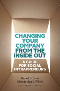 社内の社会起業家ガイド<br>Changing Your Company from the inside Out : A Guide for Social Intrapreneurs
