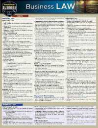 Business Law : a QuickStudy Laminated Reference Guide