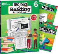 180 Days Reading， Writing & Problem Solving Grade 6: 3-Book Set (180 Days of Practice)