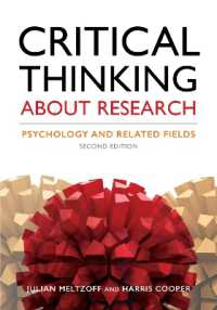 心理学に関する批判的思考（第２版）<br>Critical Thinking about Research : Psychology and Related Fields （2ND）