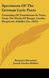 Specimens of the German Lyric Poets : Consisting of Translations in Verse, from the Works of Burger, Goethe, Klopstock, Schiller, Etc. (1822)
