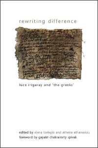 Rewriting Difference : Luce Irigaray and 'the Greeks' (Suny series in Gender Theory)