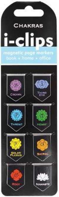 Chakras I-clips Magnetic Page Markers : Set of 8 Magnetic Bookmarks