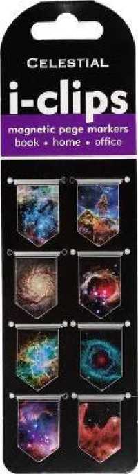 Celestial I-clips Magnetic Page Markers : Set of 8 Magnetic Bookmarks