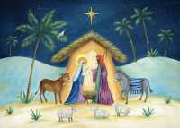 Holy Night Deluxe Boxed Holiday Cards (20 Cards, 21 Self-Sealing Envelopes)