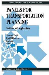 Panels for Transportation Planning : Methods and Applications (Transportation Research, Economics and Policy)
