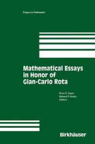 Mathematical Essays in honor of Gian-Carlo Rota (Progress in Mathematics)