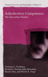 Adjudicative Competence : The MacArthur Studies (Perspectives in Law & Psychology)
