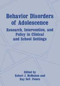 Behavior Disorders of Adolescence : Research, Intervention, and Policy in Clinical and School Settings