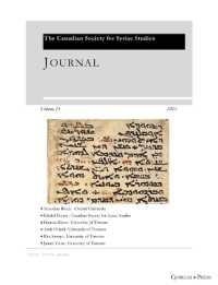Journal of the Canadian Society for Syriac Studies 23 : 23