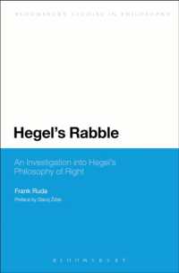 ヘーゲルの法哲学（ジジェク序文）<br>Hegel's Rabble : An Investigation into Hegel's Philosophy of Right (Bloomsbury Studies in Philosophy)