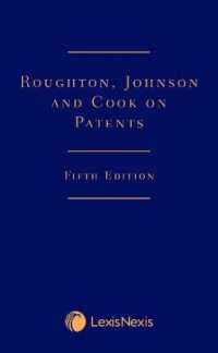 現代英国の特許法（第５版）<br>Roughton, Johnson and Cook on Patents （5TH）