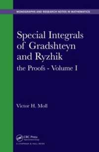 Special Integrals of Gradshteyn and Ryzhik : the Proofs - Volume I (Chapman & Hall/crc Monographs and Research Notes in Mathematics)