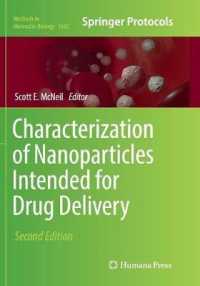 Characterization of Nanoparticles Intended for Drug Delivery (Methods in Molecular Biology) （2ND）