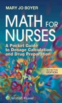 Math for Nurses : A Pocket Guide to Dosage Calculation and Drug Preparation （9 PCK PAP/）