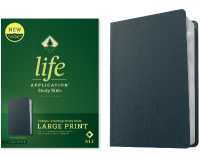 NLT Life Application Study Bible, Third Edition, Large Print (Genuine Leather, Navy Blue, Red Letter) （Large Print）