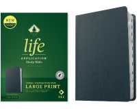 NLT Life Application Study Bible, Third Edition, Large Print (Genuine Leather, Navy Blue, Indexed, Red Letter) （Large Print）