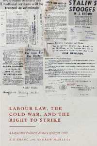 Labour Law, the Cold War, and the Right to Strike : A Legal and Political History of Order 1305