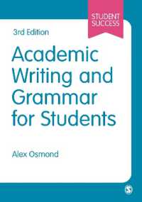 学生のためのアカデミック・ライティングと文法（第３版）<br>Academic Writing and Grammar for Students (Student Success) （3RD）