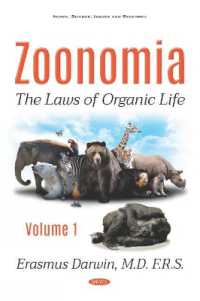 Zoonomia : Volume I -- the Laws of Organic Life -- Hardback 〈1〉