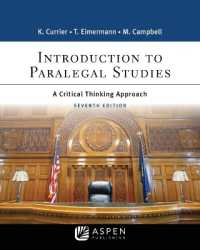 Introduction to Paralegal Studies : A Critical Thinking Approach [Connected Ebook] (Aspen Paralegal) （7TH）