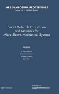 Smart Materials Fabrication and Materials for Micro-Electro-Mechanical Systems : Symposium Held April 28-30, 1992, San Francisco, California, U.S.A. (