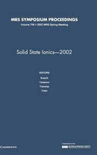 Solid-State Ionics - 2002: Volume 756 (Mrs Proceedings)