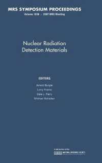Nuclear Radiation Detection Materials: Volume 1038 (Mrs Proceedings)