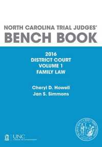 North Carolina Trial Judges' Bench Book, District Court, Volume 1 : Family Law, 2019