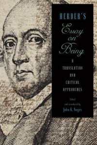 Herder's Essay on Being : A Translation and Critical Approaches (Studies in German Literature Linguistics and Culture)