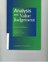 Analysis and Value Judgement (Monographs in Musicology)