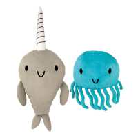 Narwhal and Jelly Plush Set : 14 and 7 W/Tentacles (Narwhal and Jelly)