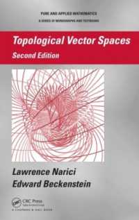 位相ベクトル空間（第２版）<br>Topological Vector Spaces (Chapman & Hall/crc Pure and Applied Mathematics) （2ND）