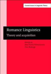 Romance Linguistics : Theory and Acquisition. Selected papers from the 32nd Linguistic Symposium on Romance Languages (LSRL), Toronto, April 2002 (Current Issues in Linguistic Theory)